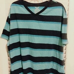 Mens Blue Stripe T-shirt Size 2X